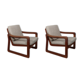 Paire de fauteuils danois des années 60 en teck massif