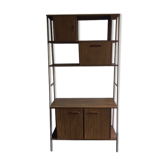 Library coffered vintage teak and laminate trellis around 1970