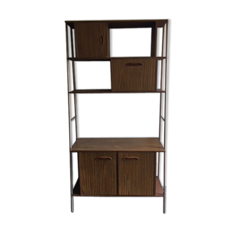Library coffered vintage teak and laminate trellis around 1970