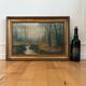 Antique original forest landscape oil painting c. 1910