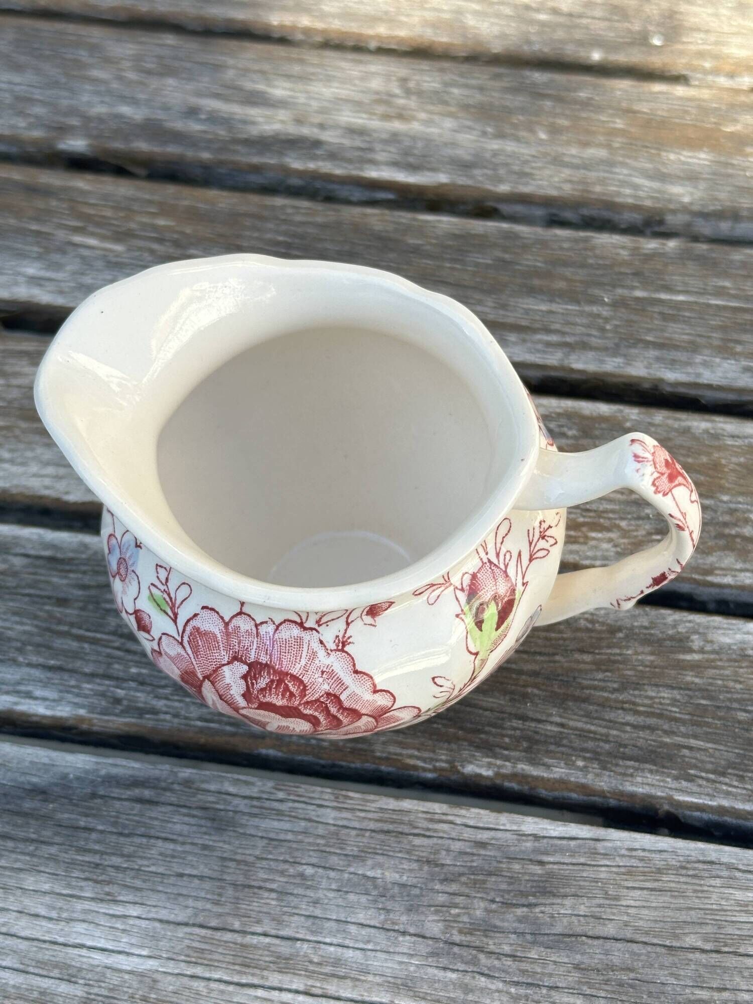 Pot a lit cremier en faïence anglaise johnson brothers rose chintz