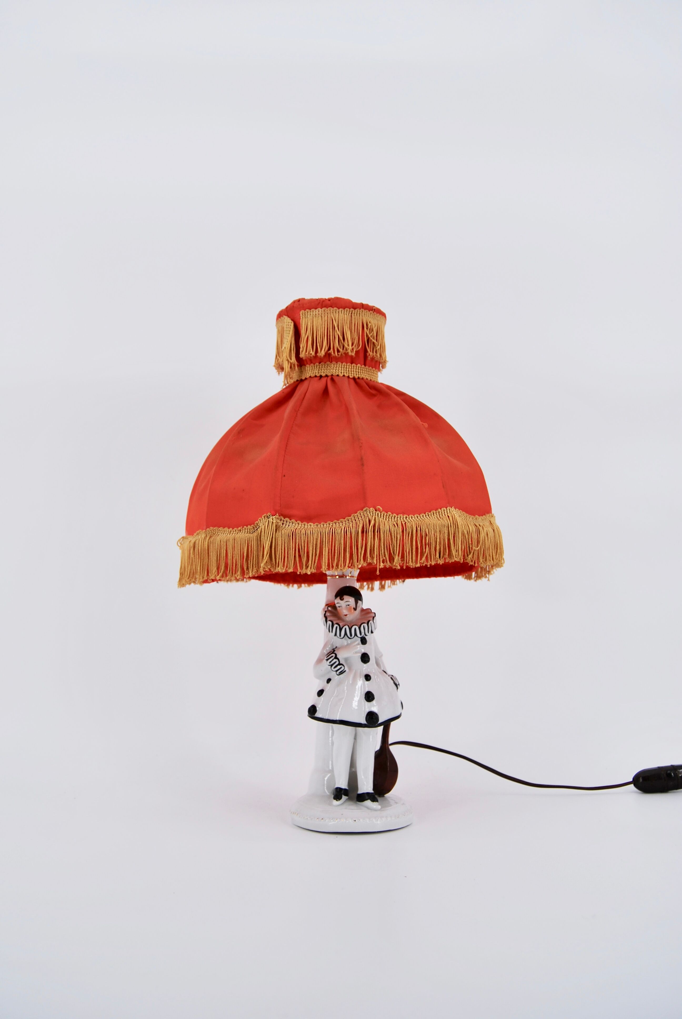 Old art deco ceramic lamp Pierrot 1930/40