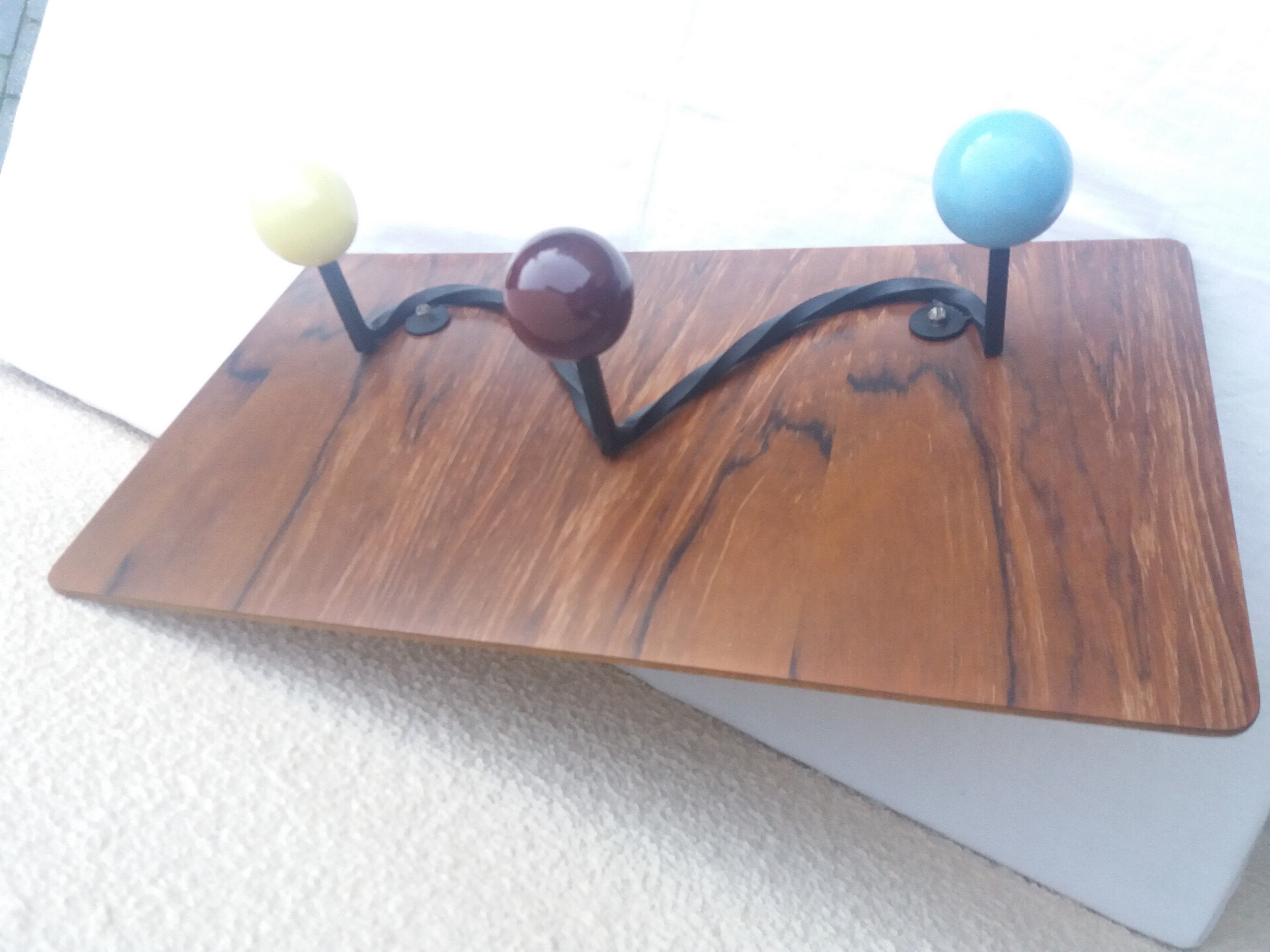 Porte manteau vintage à 3 boules