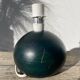 Wooden lamp base, ball-shaped, painted dark green, 1980