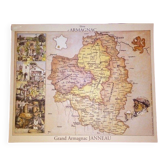old map armagnac janneau