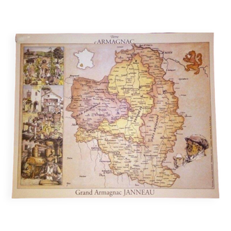 old map armagnac janneau