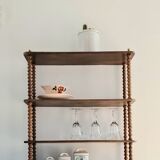 Vintage shelf turned wood and brass