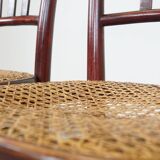 Set of 2 original vintage Thonet design bistro chairs with matte seats