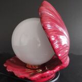 Burgundy ceramic shell lamp
