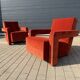 2x Cassina Utrecht chair in terracotta (rust brown) velvet in new condition!
