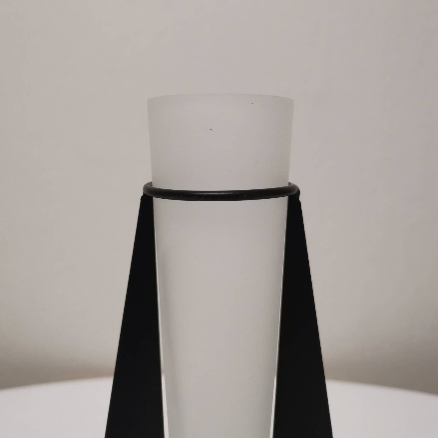 Postmodern metal and glass vase