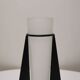 Postmodern metal and glass vase
