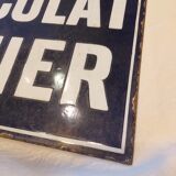 Menier Chocolat antique double-sided enamelled plate