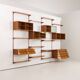 Kai Kristiansen four bay teak wall unit with a dresser, FM Mobler, Denmark