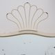 French White Lacquered Metal Mirror with Looped Wire Frame and Fan Crest, 1