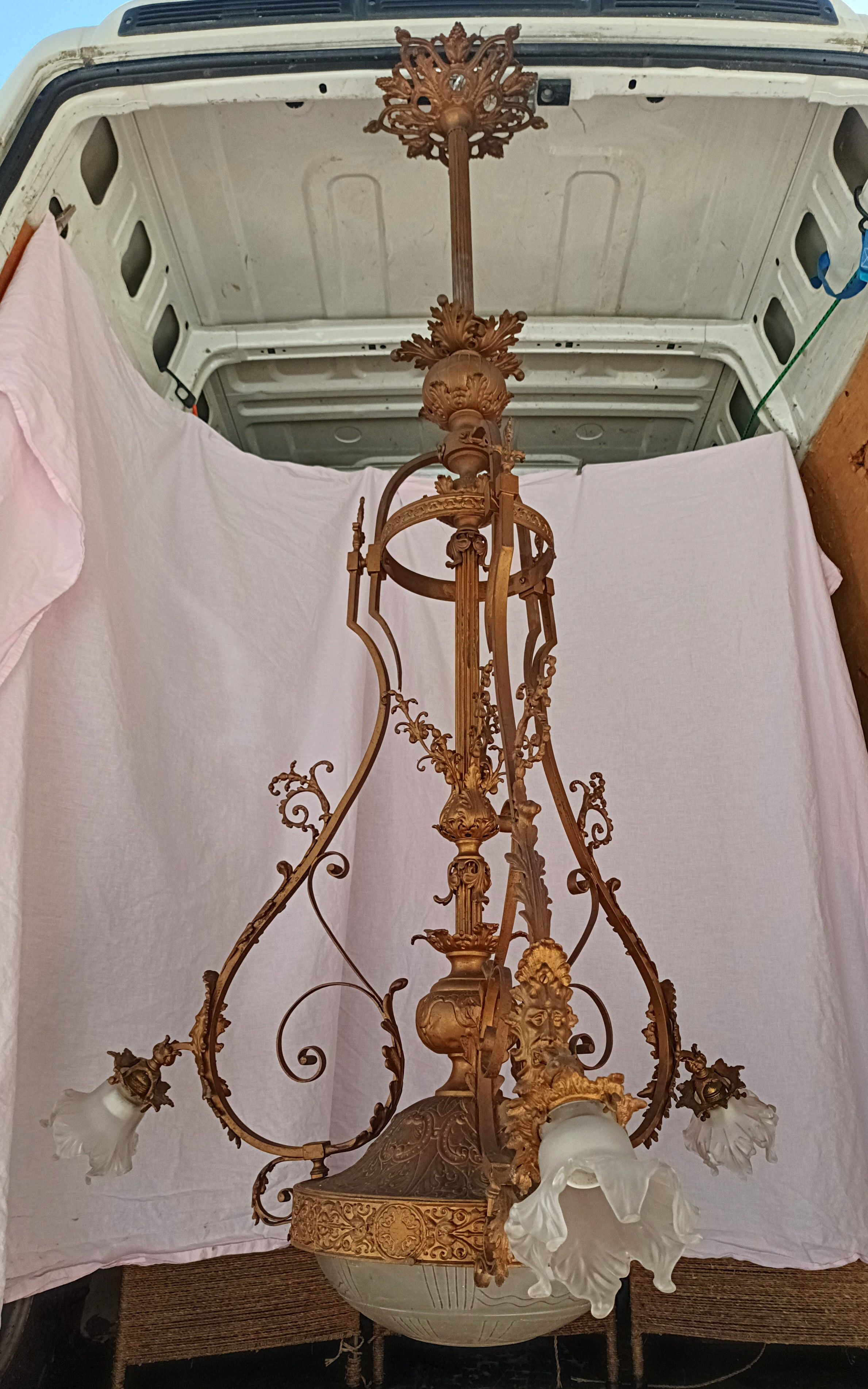 Suspension in brass and bronze Renaissance style