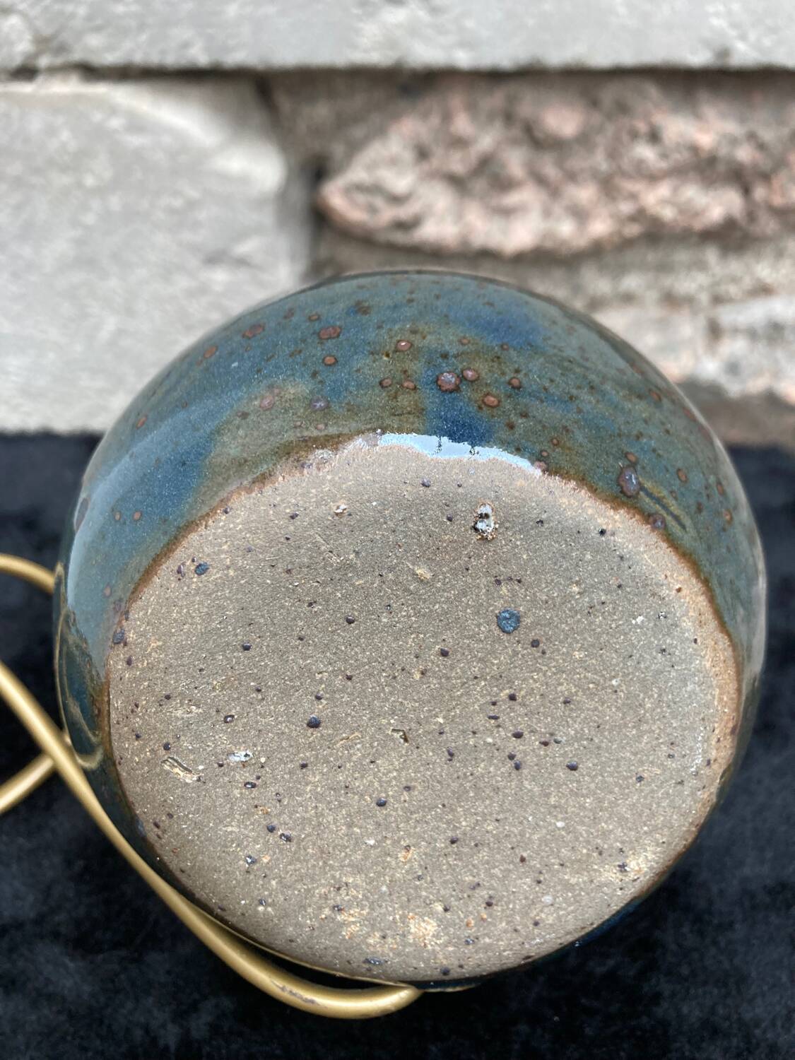 Enamelled stoneware lamp base