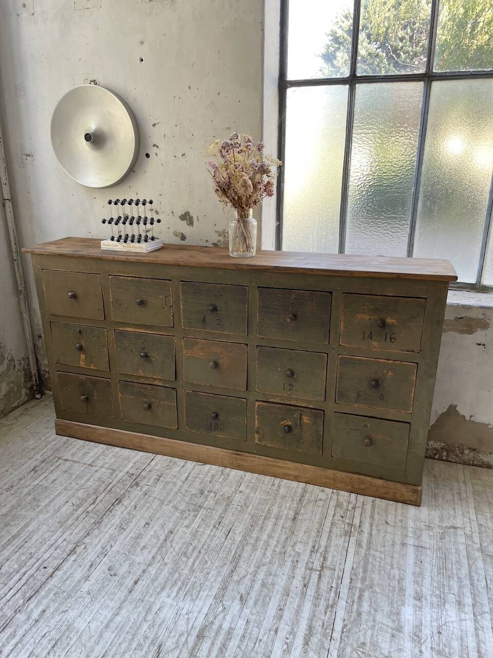 Green patina workshop furniture
