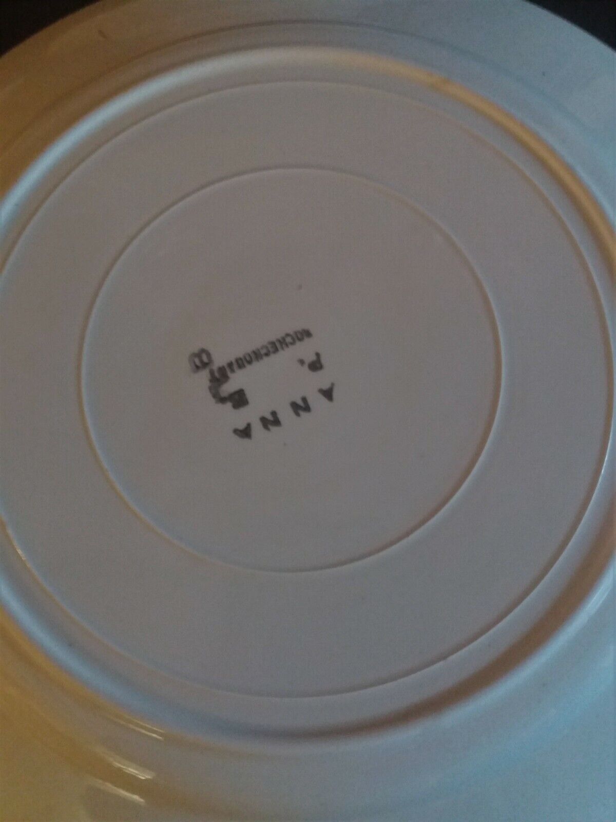 Series of six flat earthenware plates P.B. Rochechouart Limoges model Anna