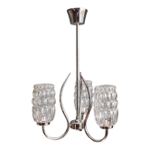 Vintage suspension 50/60s chrome and glass