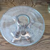 Glass cup molded on carved exotic wood