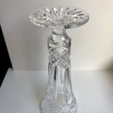 vase sur pieds en verre cristal moulé années 50