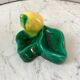 Ferlay Vallauris-style lemon ceramic pocket tray signed 1955