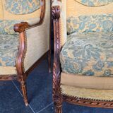 Louis XVI bergère armchairs, late 19th - early 20th century