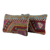 Set of 2 vintage kilim cushion covers 36x51 cm