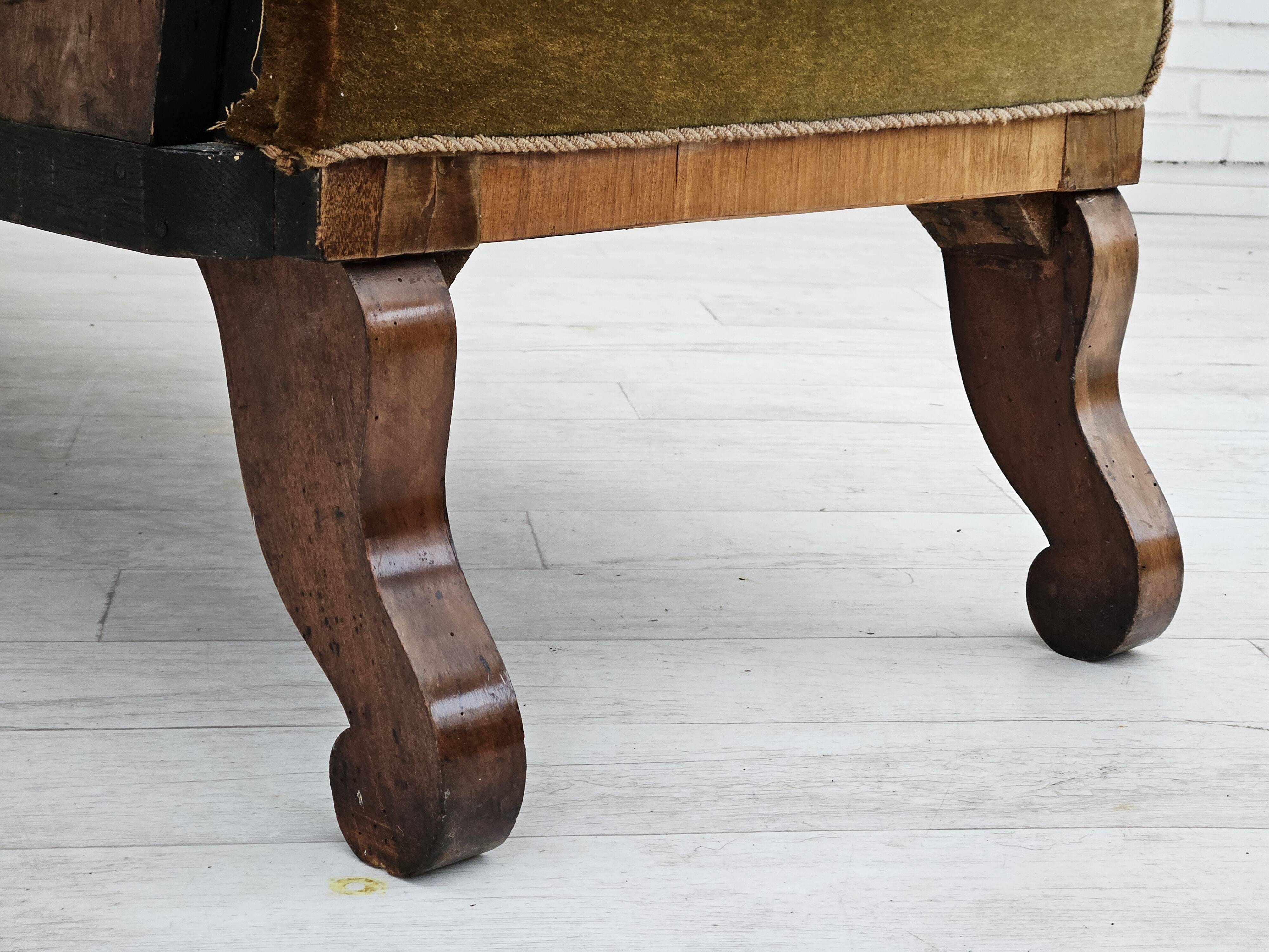 Années 1930, canapé danois 2 places, bois de frêne, état d'origine.