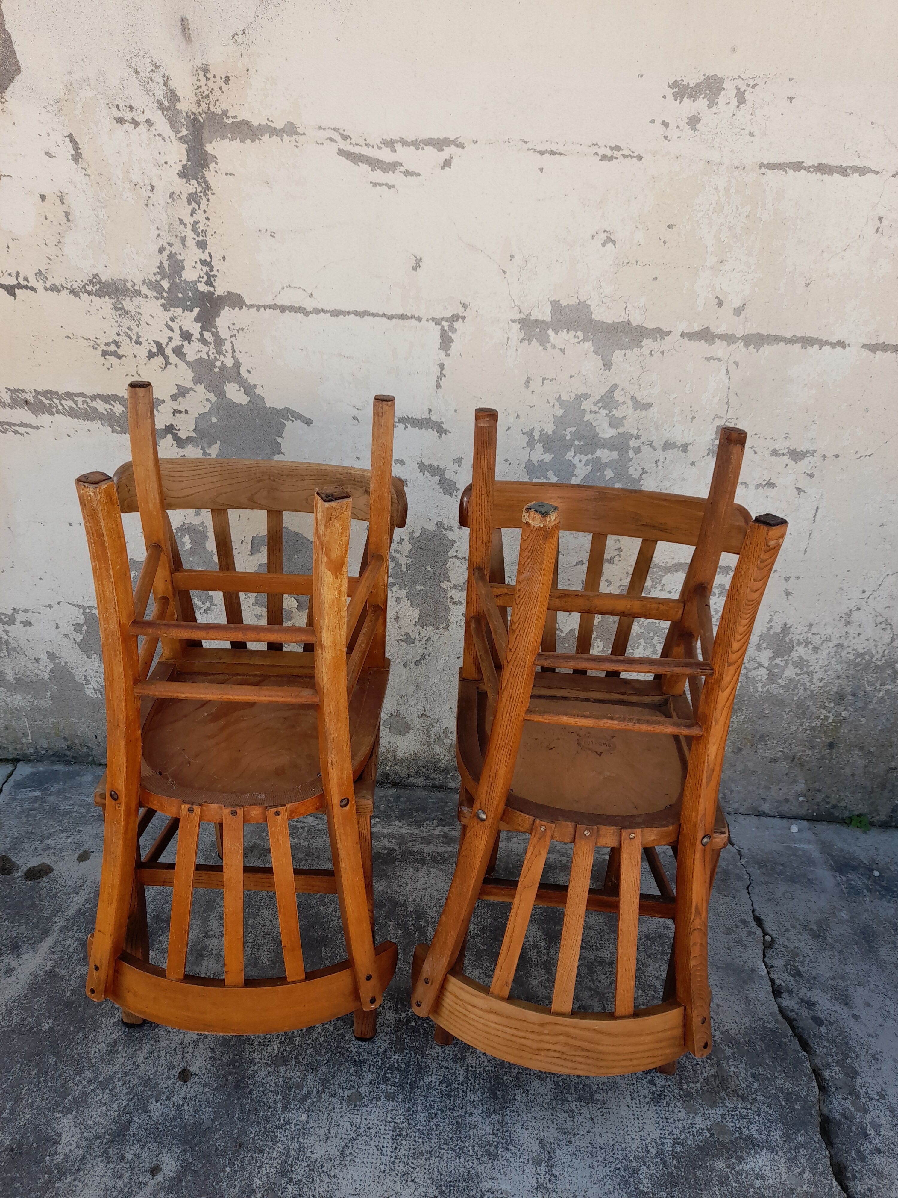 Série de 4 chaises de bistrot Luterma 1950