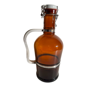 Carafe vintage verre et aluminium 2 L