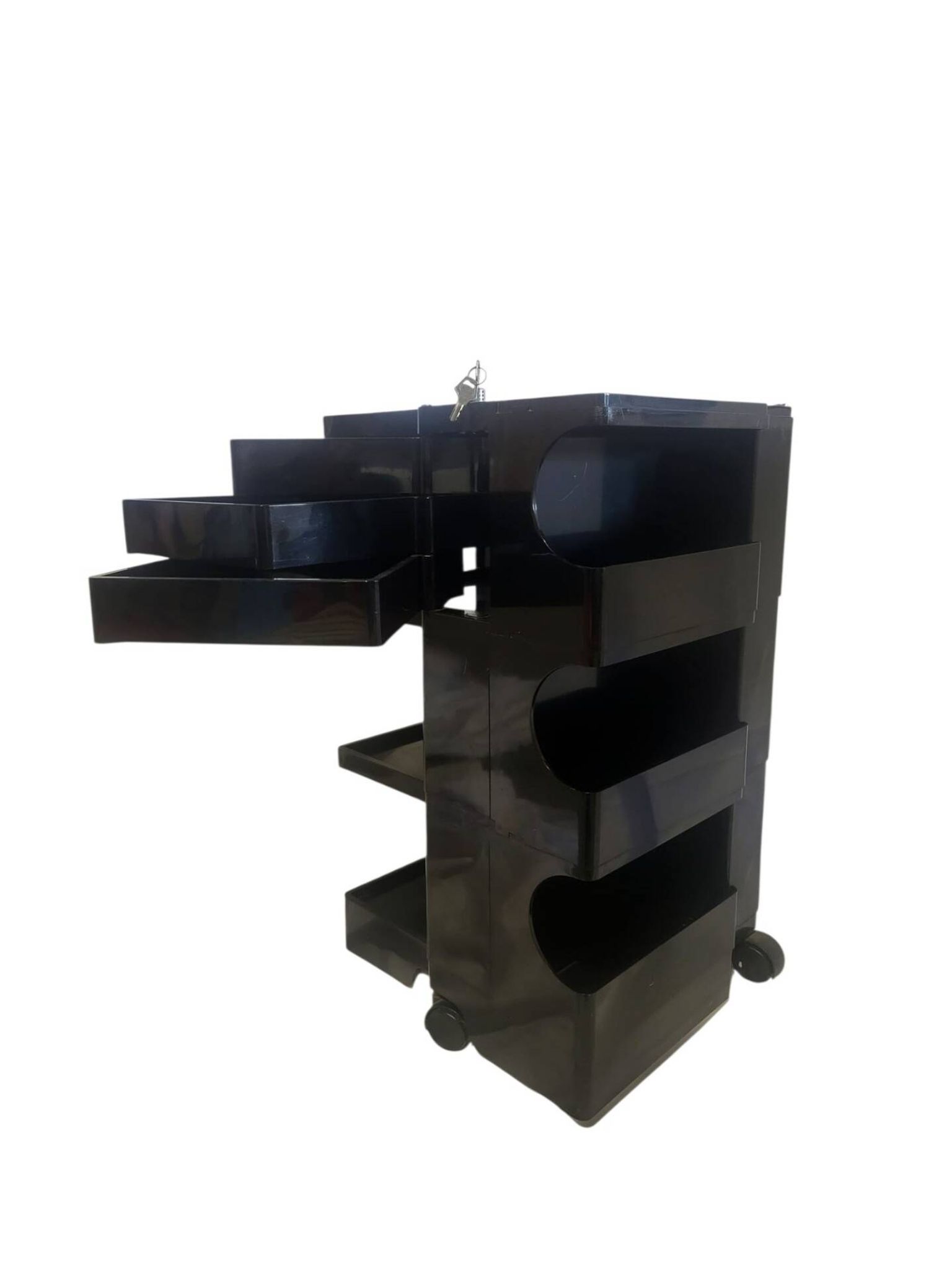 Édition précoce du chariot boby joe colombo bieffeplast noir 1970