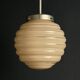 Vintage pink glass pendant lamp, Italy, 1950s