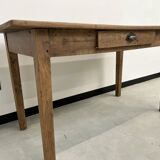 Small walnut farmhouse table with spindle legs