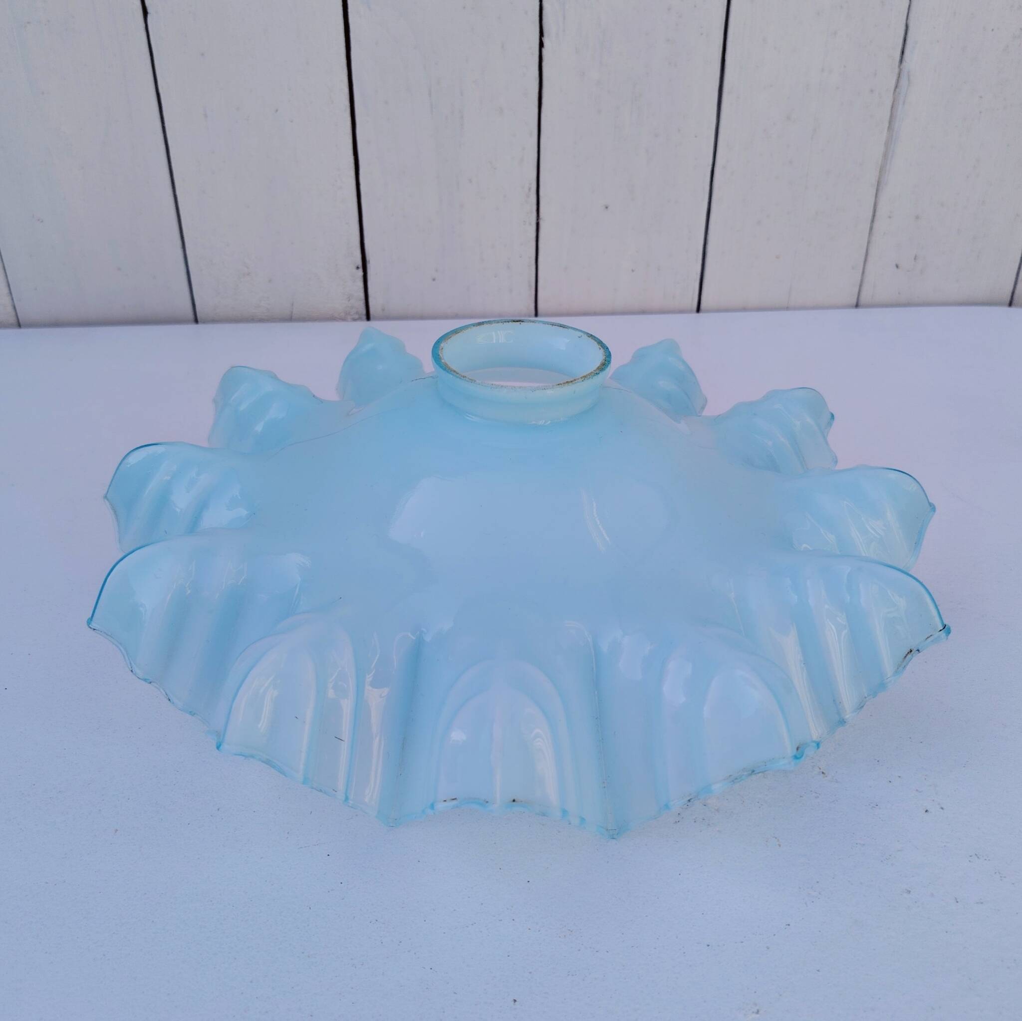 Vintage Blue Opaline Chandelier Lampshade Design