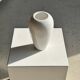 Oblong white vase H:20cm