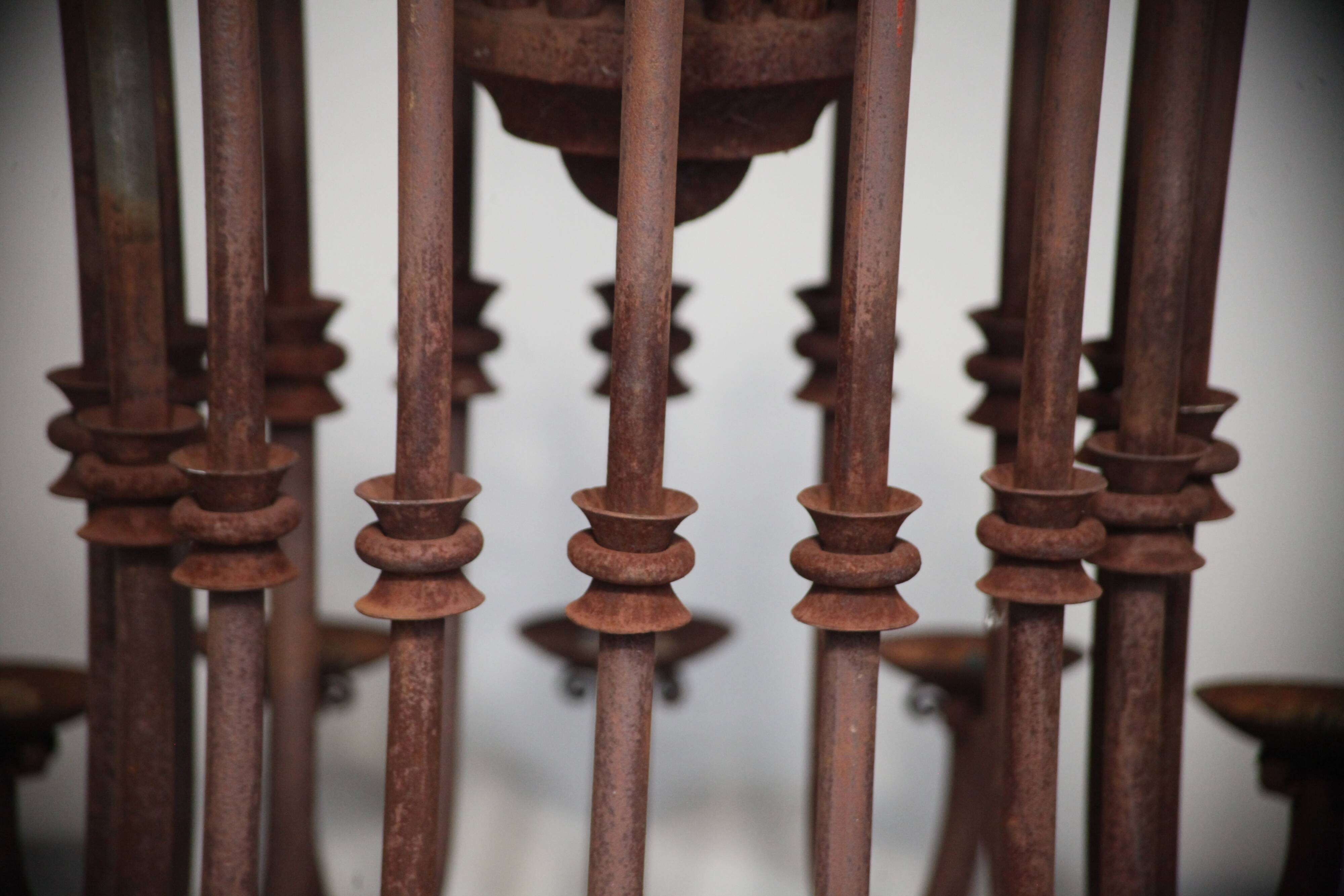 Large antique chandelier with 16 light arms