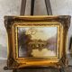 Golden wooden frame inspired by oil painting bridge