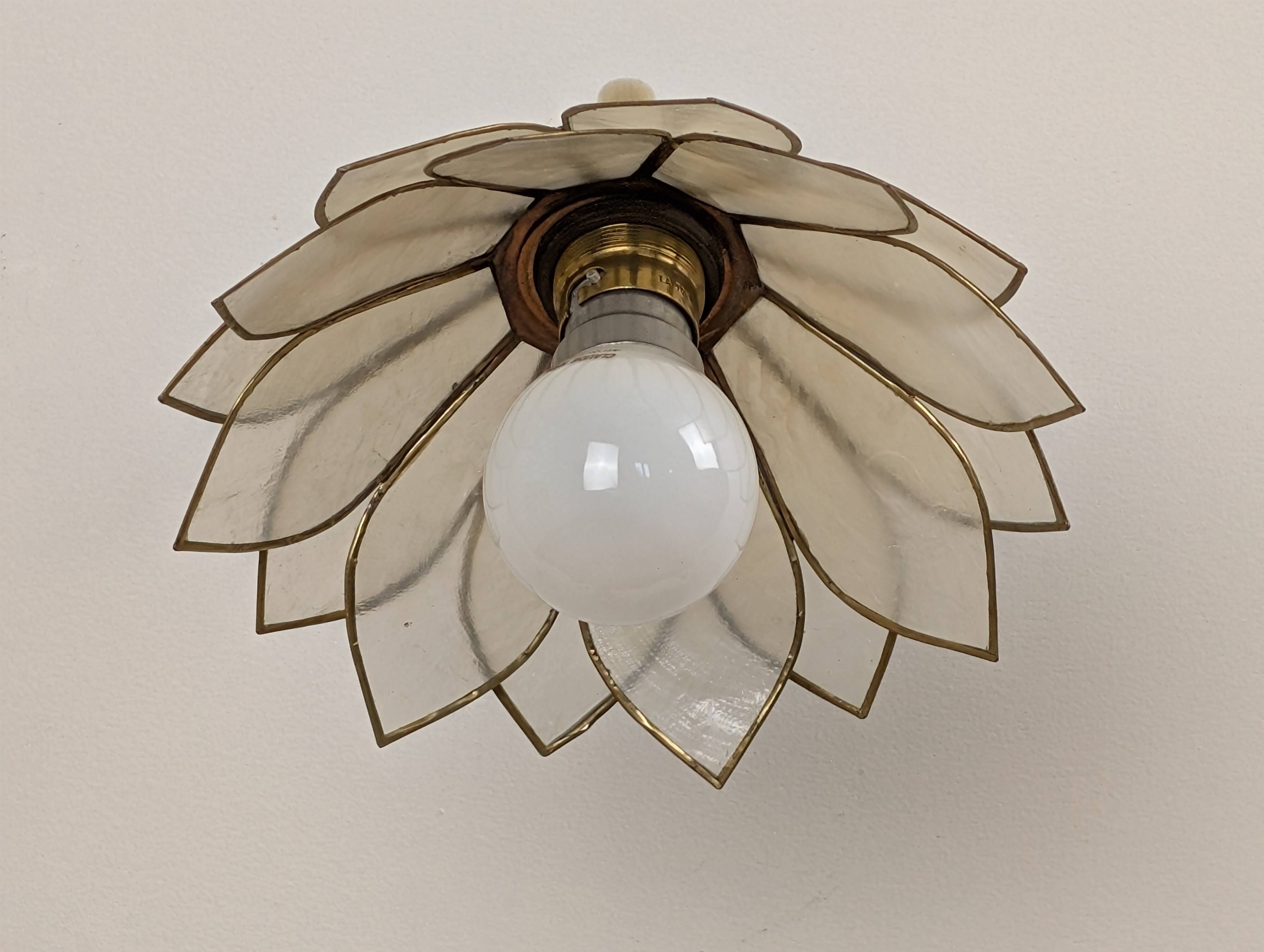 Paire appliques fleurs en nacre