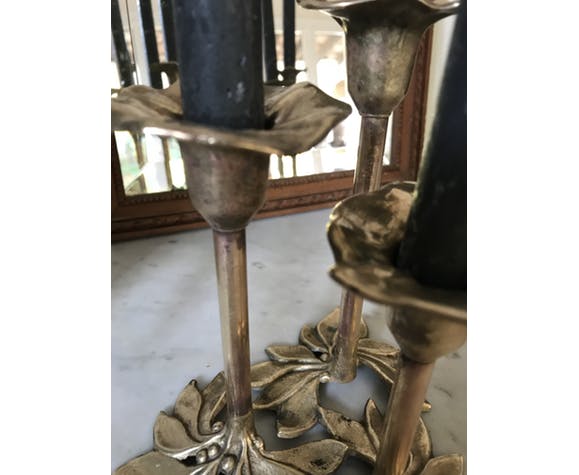 Pair of brass candlesticks