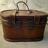 Chest old wood and leather