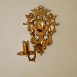 Pair of large Swedish brass wall sconces from the mid-century.