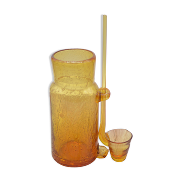 Carafe à champagne ou soupe champenoise en verre soufflé