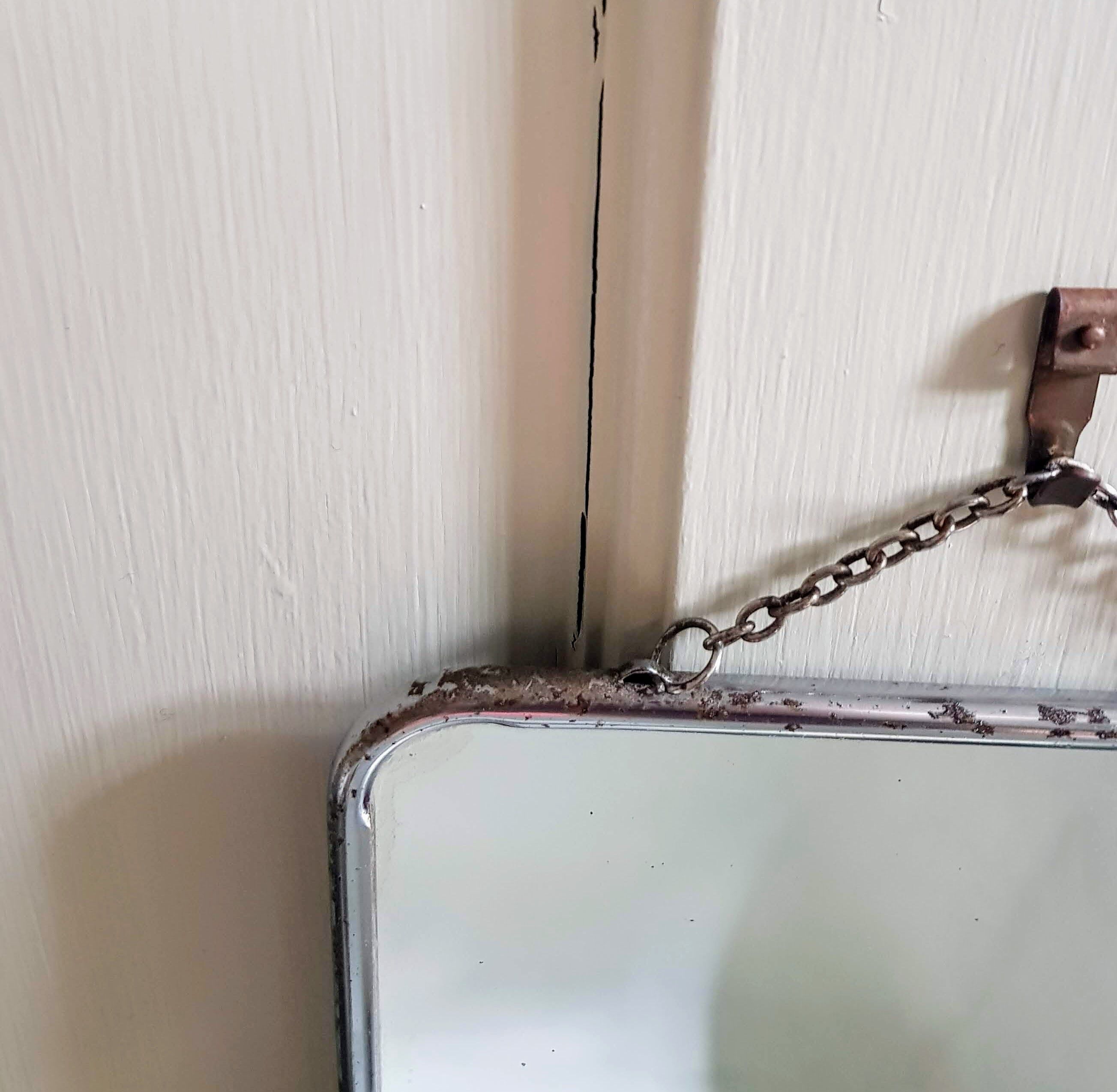 Vintage french barbershop mirror 19x24cm