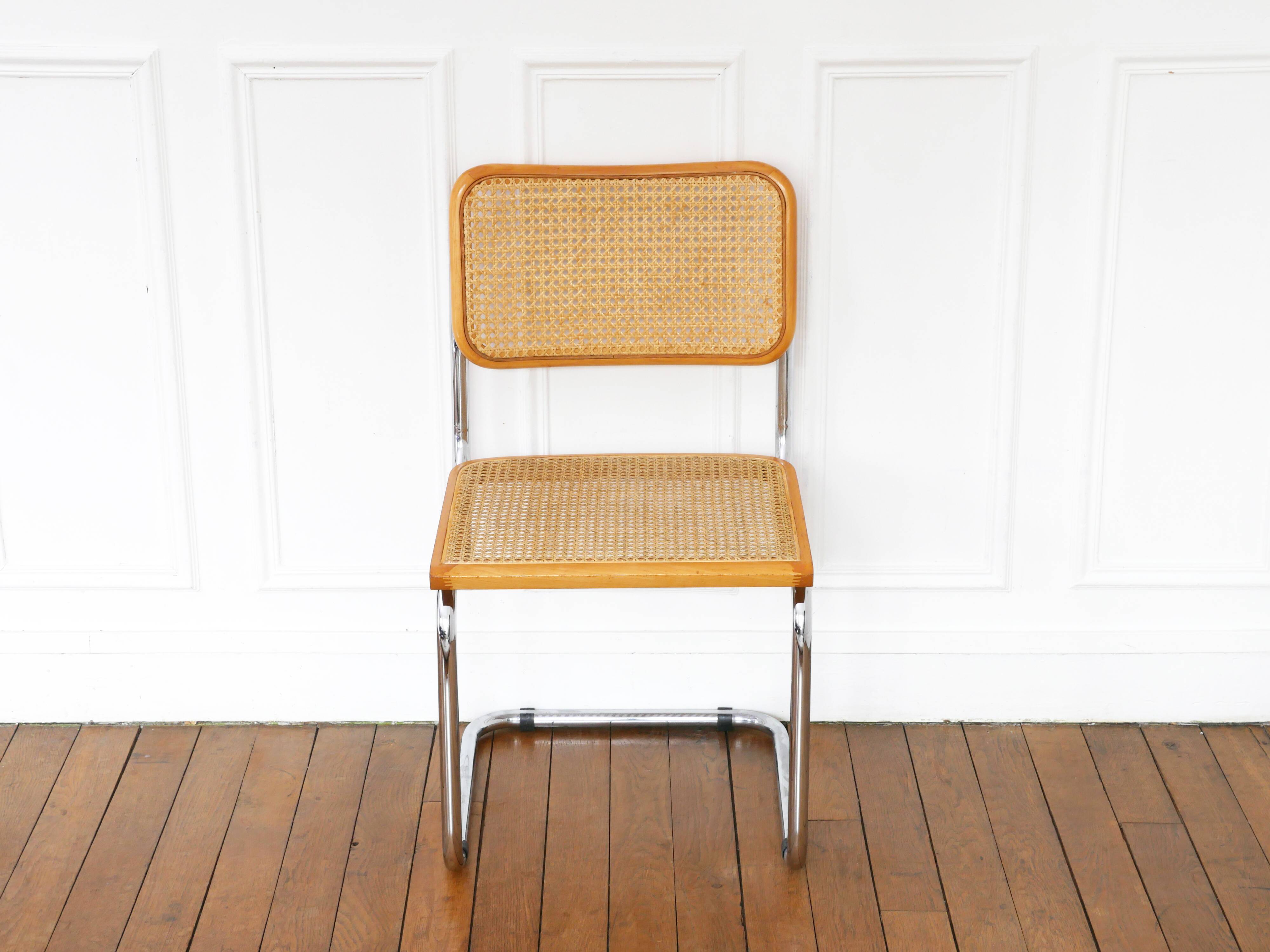 Chaise Cesca B32 Breuer Made in Italy - Cannage de l'assise refait