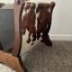 Porte revue vintage en peau et bois