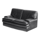 Black leather two-seater sofa. Roche Bobois edition. France, 1980s.