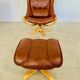 Vintage retro Danish mid-century Skippers cognac leather lounge chair