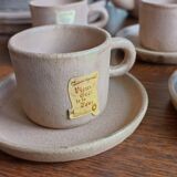 Service de 12 tasses avec soucoupes et une verseuse - Vieux grès de la Tour